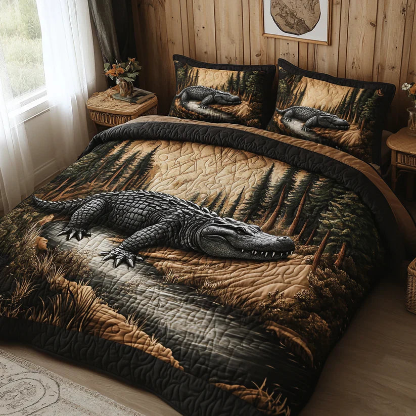 Conjunto dos roupa de cama acolchoada de 3 Peças Animais da Floresta