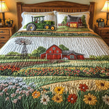 Conjunto de Roupa de Cama Acolchoada de 3 Peças Fazenda Feliz