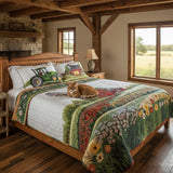 Conjunto de Roupa de Cama Acolchoada de 3 Peças Fazenda Feliz