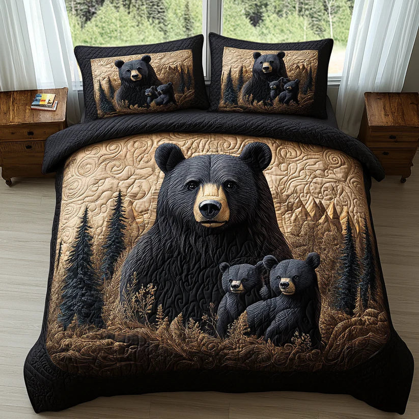 Conjunto dos roupa de cama acolchoada de 3 Peças Animais da Floresta