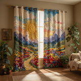 Cortinado Acolchoado Floral Caminho
