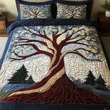 Conjunto de Roupa de Cama Acolchoada de 3 Peças Harmonia da Floresta