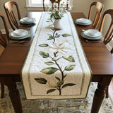 Caminho de Mesa Acolchoado Flor dos Magnólia Rústica