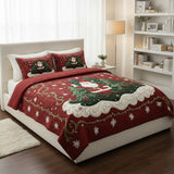 Conjunto de Roupa de Cama Acolchoada de 3 Peças O Mundo da Oficina do Pai Natal