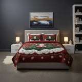 Conjunto de Roupa de Cama Acolchoada de 3 Peças O Mundo da Oficina do Pai Natal