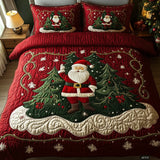 Conjunto de Roupa de Cama Acolchoada de 3 Peças O Mundo da Oficina do Pai Natal