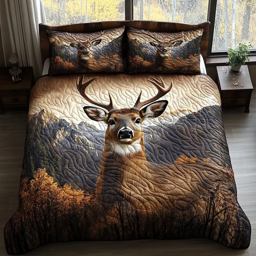 Conjunto dos roupa de cama acolchoada de 3 Peças Animais da Floresta
