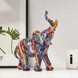 Escultura Artística dos Elefante com Design dos Graffiti